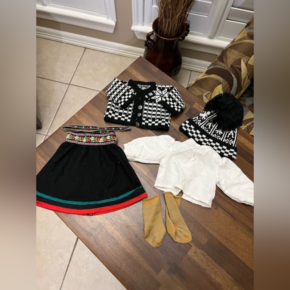 American Girl Other - American Girl Kirsten Knit Woolens sweater, hat, shirt, top, hair tie and skirt